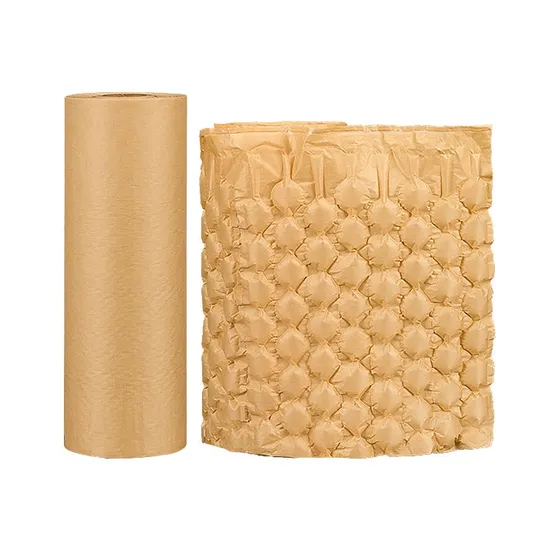 Spedizione Rotolo di pellicola a bolle d'aria gonfiabile biodegradabile in carta kraft
